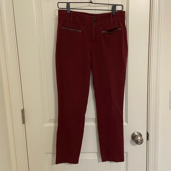 EUC | Anthropologie women’s burgundy slim cut pants — size 4‎ - Picture 1 of 7